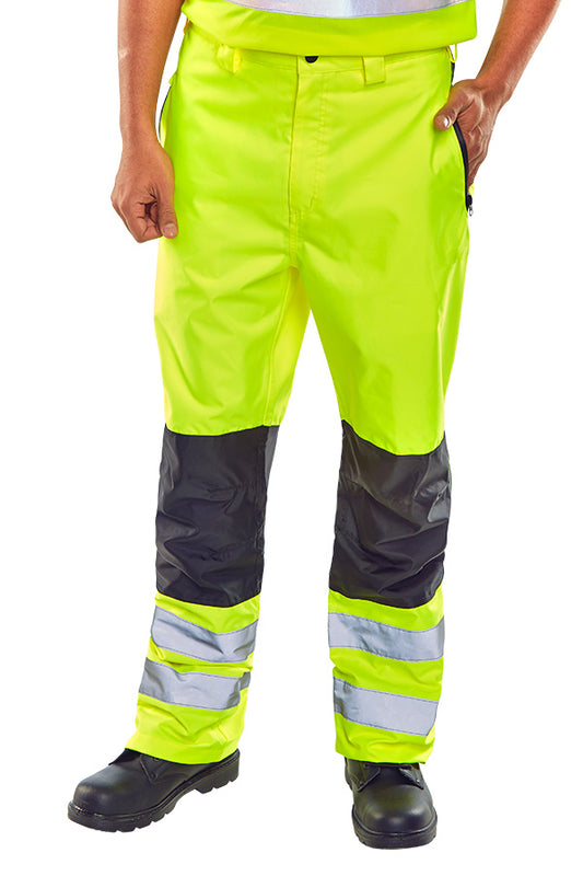 Beeswift Two-Tone Hi-Vis Waterproof Trousers