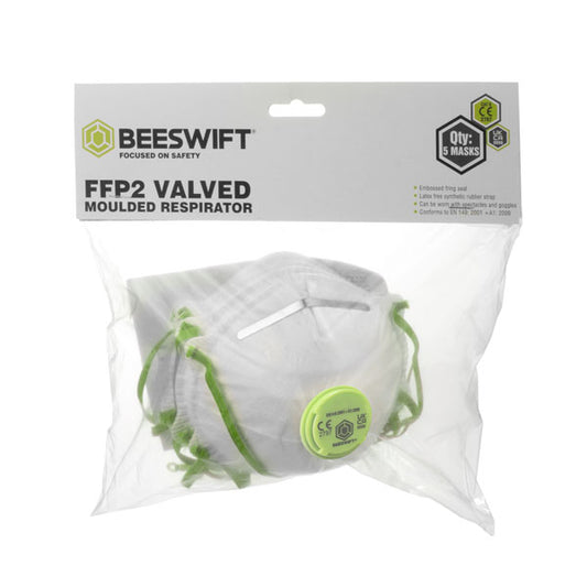 FFP2V MOULDED VALVED RESPIRATOR 5 PACK