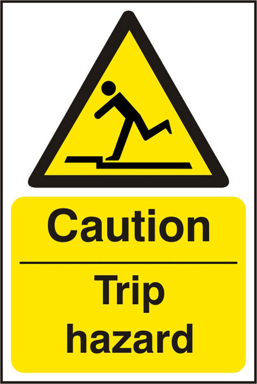 CAUTION TRIP HAZARD SIGN