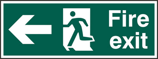 Beeswift Fire Exit Left Arrow Sign Rigid PVC