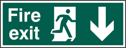 Beeswift Fire Exit Down Arrow Sign Rigid PVC