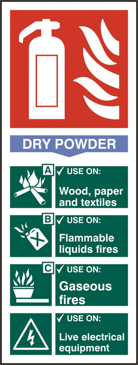 Beeswift Fire Extinguisher Dry Powder Sign Self Adhesive