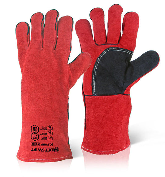 Beeswift Welders Gauntlet Gloves Reinforced Palm