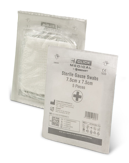Click Medical Gauze Swabs 7.5CM X 7.55CM Sterile
