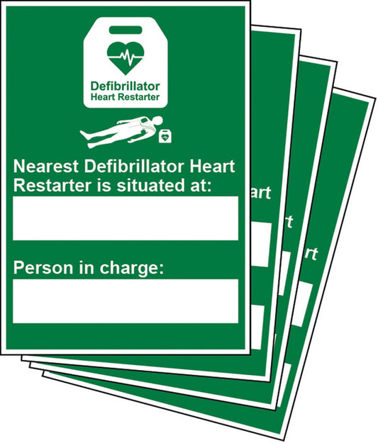 Click Medical Nearest Defibrillator Sign Rigid Plastic