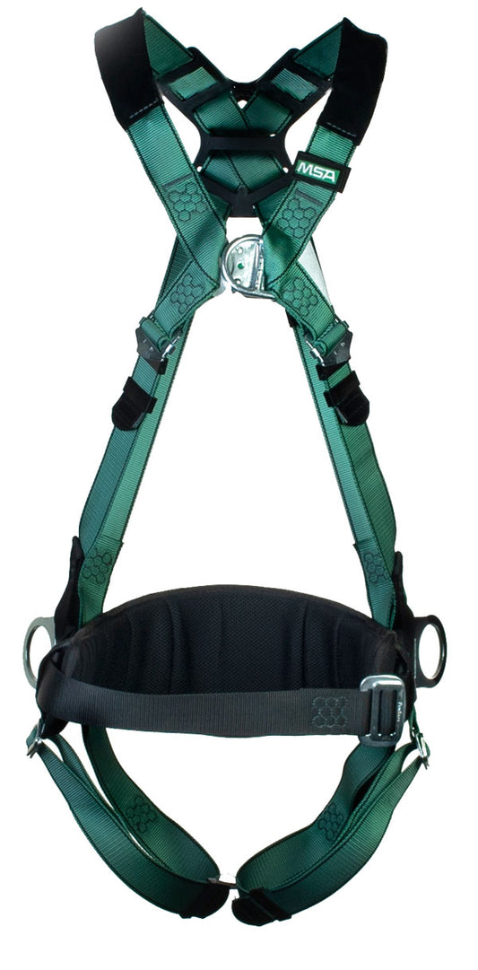 MSA V-Form Back/Chest/Hip D-Ring QF Harness W/Waist Belt