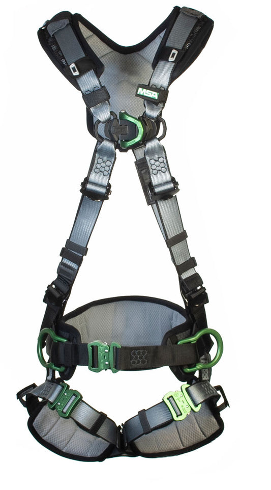 MSA V-Fit Back/Chest/Hip D-Ring Bayonet Harness W/ W Belt