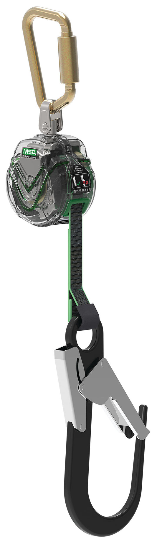 MSA V-Tec Mini Personal Limiter Aluminium S Hook Shock Single Leg