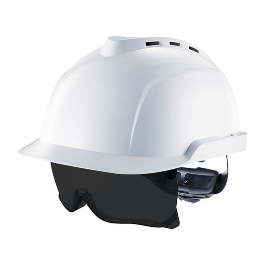 MSA V-Gard 930 Vented Safety Helmet with Integrated Eye Protection Tinted