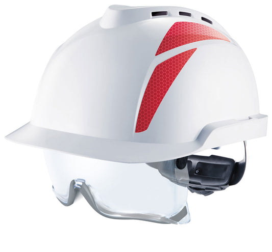 MSA V-Gard 930 Vented Safety Helmet with Integrated Eye Protection