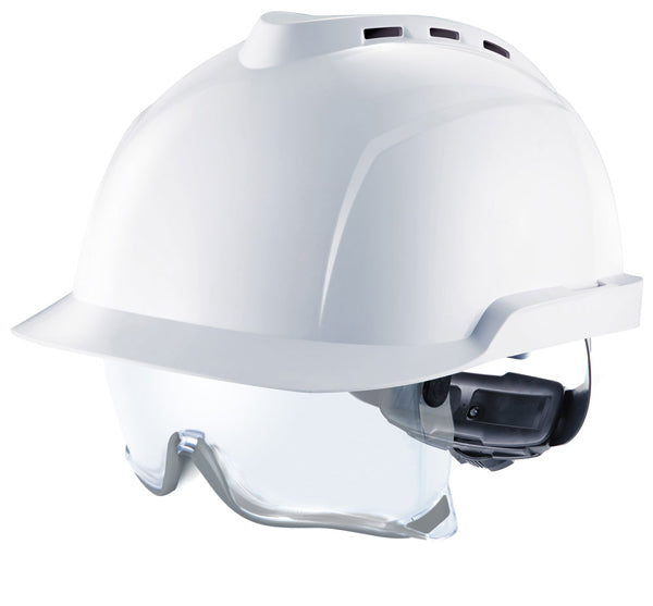 MSA V-Gard 930 Vented Safety Helmet with Integrated Eye Protection