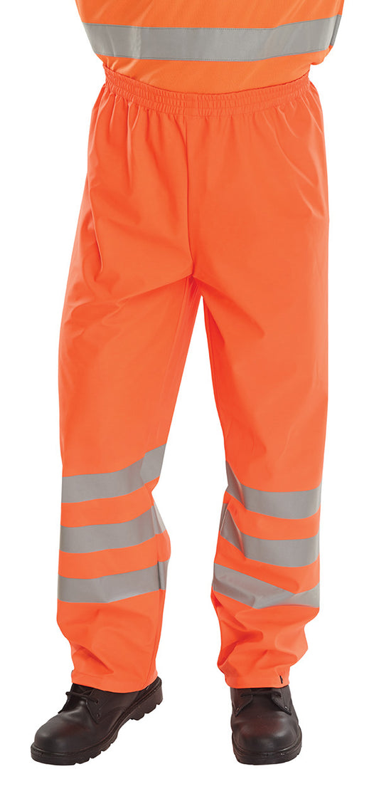 Beeswift Hi-Vis PU Overtrousers