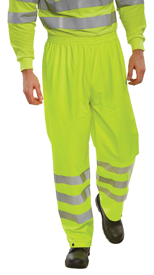 Beeswift Hi-Vis PU Overtrousers