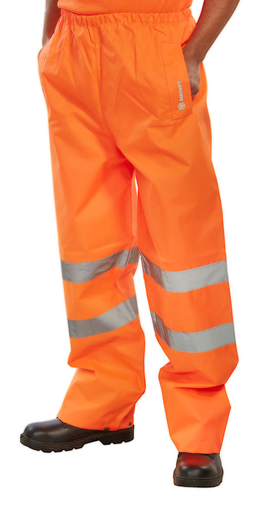 Beeswift Hi-Vis Padded Thermal Lined Rain Trousers