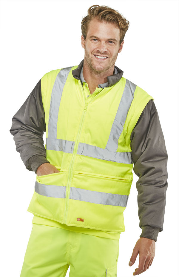 Beeswift Elsener Hi-Vis 7-in-1 Jacket and Bodywarmer Waterproof
