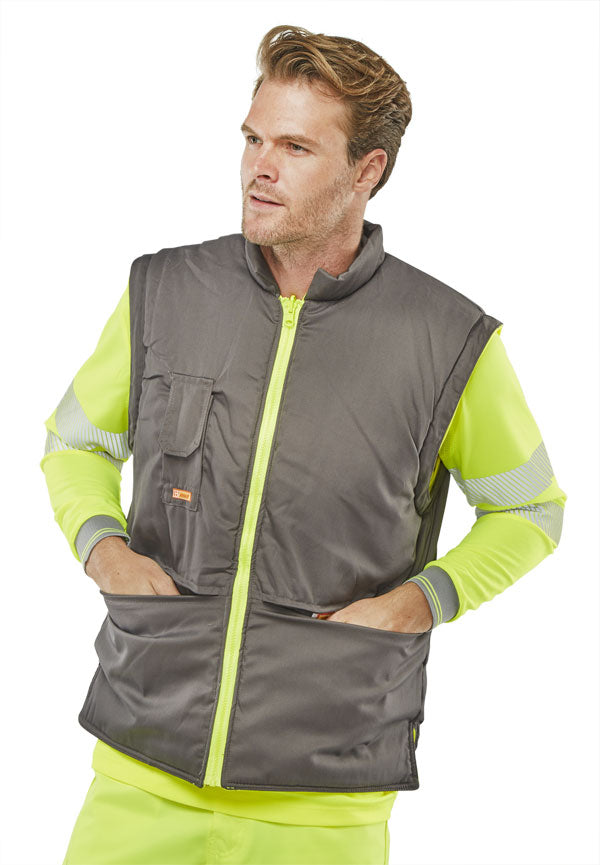 Beeswift Elsener Hi-Vis 7-in-1 Jacket and Bodywarmer Waterproof