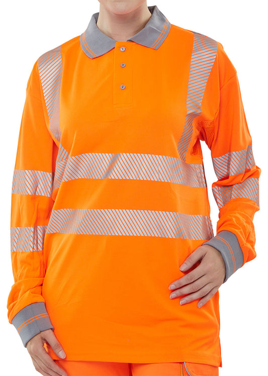 Beeswift Executive Hi-Visong Sleeve Rail Polo Shirt