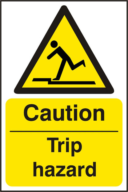 CAUTION TRIP HAZARD SIGN