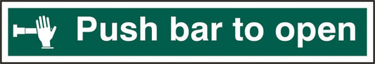 Beeswift Push Bar To Open Sign Self Adhesive