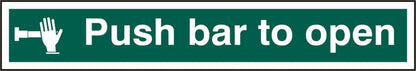 Beeswift Push Bar To Open Sign Rigid PVC
