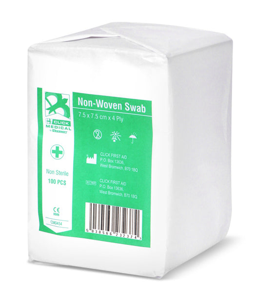 Click Medical Gauze Swabs 7.5CM X 7.5CM Pack of 100