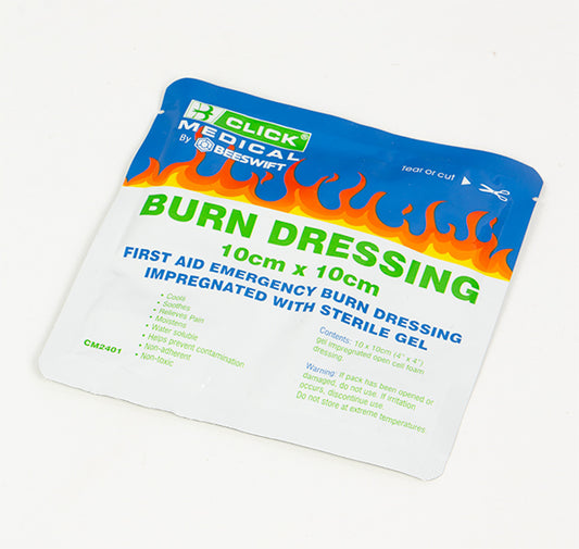 CLICK MEDICAL EMERGENCY BURN GEL DRESSING 10 X 10CM