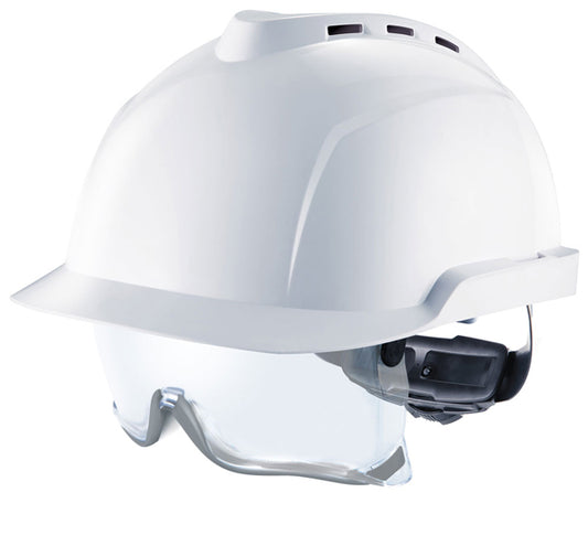 MSA V-Gard 930 Vented Safety Helmet with Integrated Eye Protection