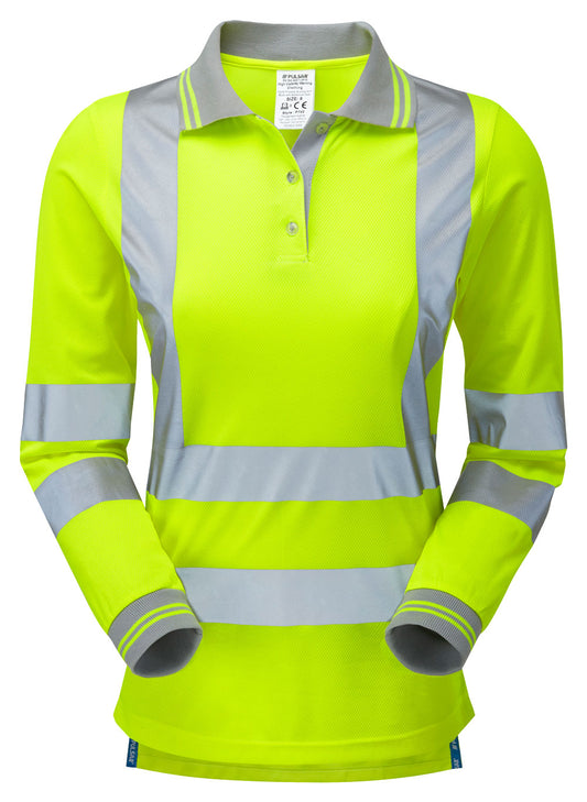 Pulsar® Protect Women's Long Sleeve Polo Shirt - Recycled Content